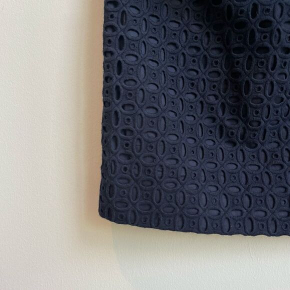 J. Crew Cotton Navy Eyelet Mini Skirt - Size O - Picture 6 of 9